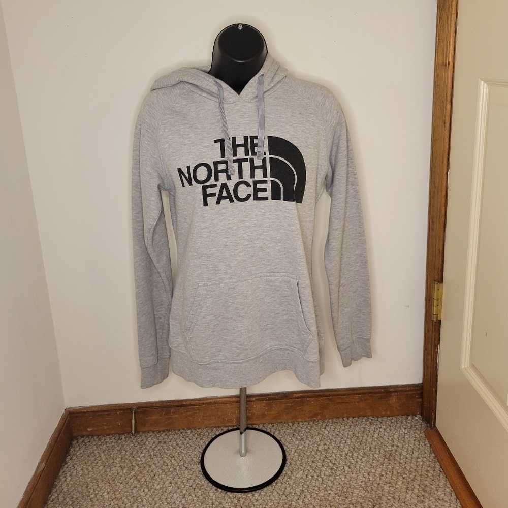 𝅺North Face Women's Grey/Black Logo Hoodie - Size (XS) - Excellent Condition
